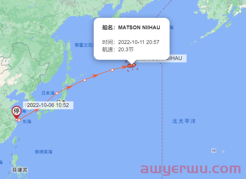 10月11日美森快船第40-43周的开船、航行、到港、提柜时效与船期动态 第3张