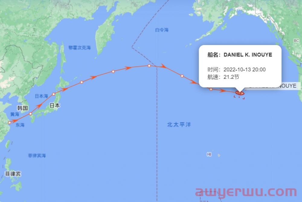 10月13日美森快船第40-43周的开船、航行、到港、提柜时效与船期动态 第2张