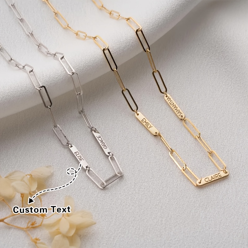 Paperclip Chain Necklace 18K Golden Plated Jewelry