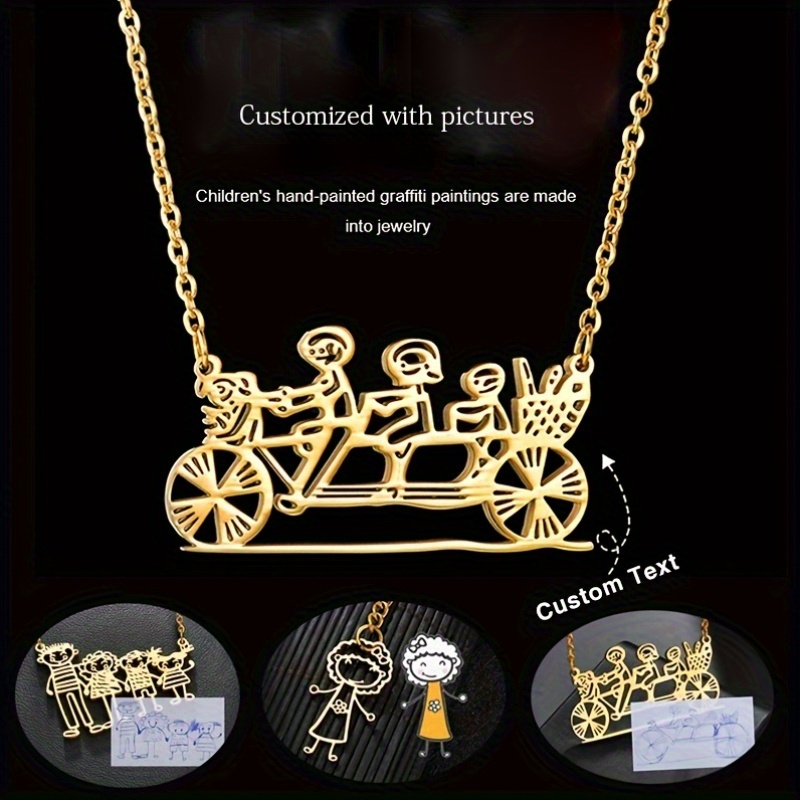 Customizable 18K Golden Plated Stainless Steel 'S Handprint Necklace